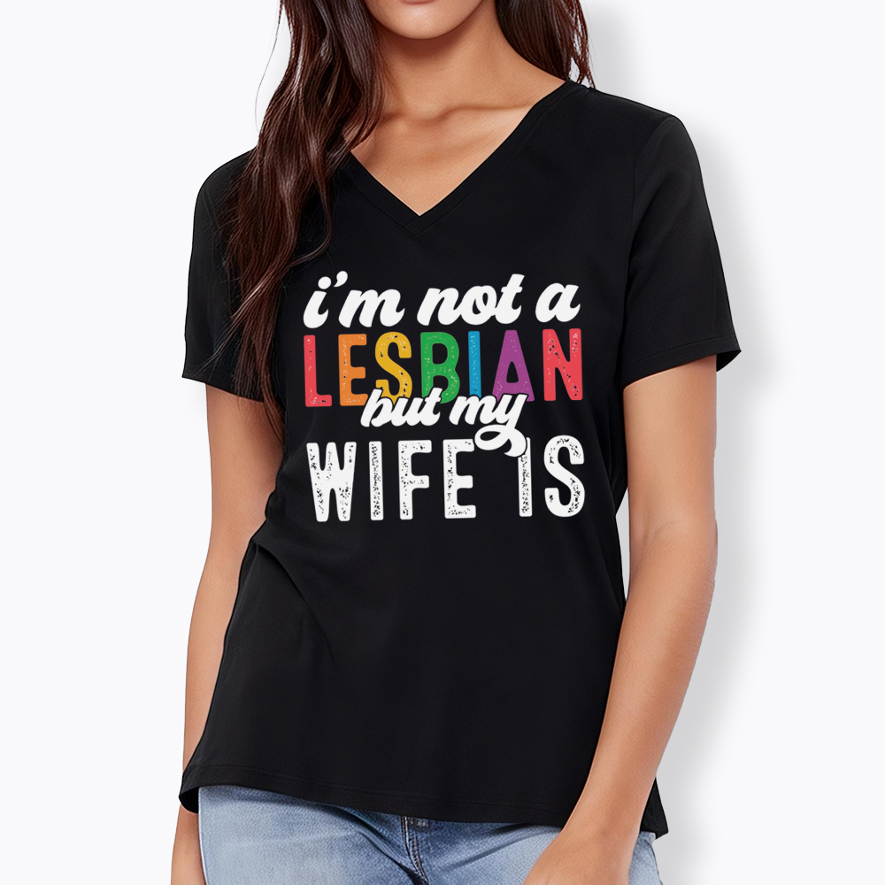 I'm Not A Lesbian But My Girlfriend Is V-Neck Classic T-Shirt