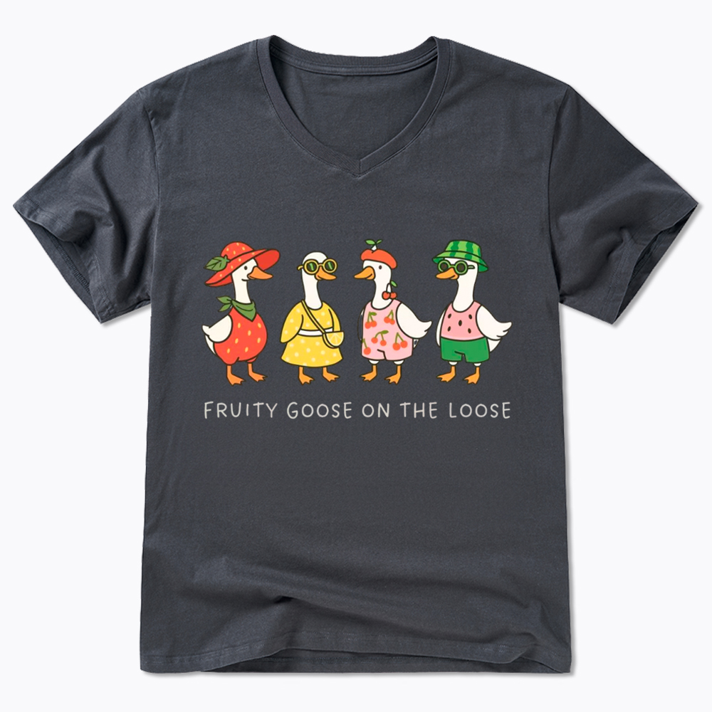 Fruity Goose On The Loose V-Neck Classic T-Shirt