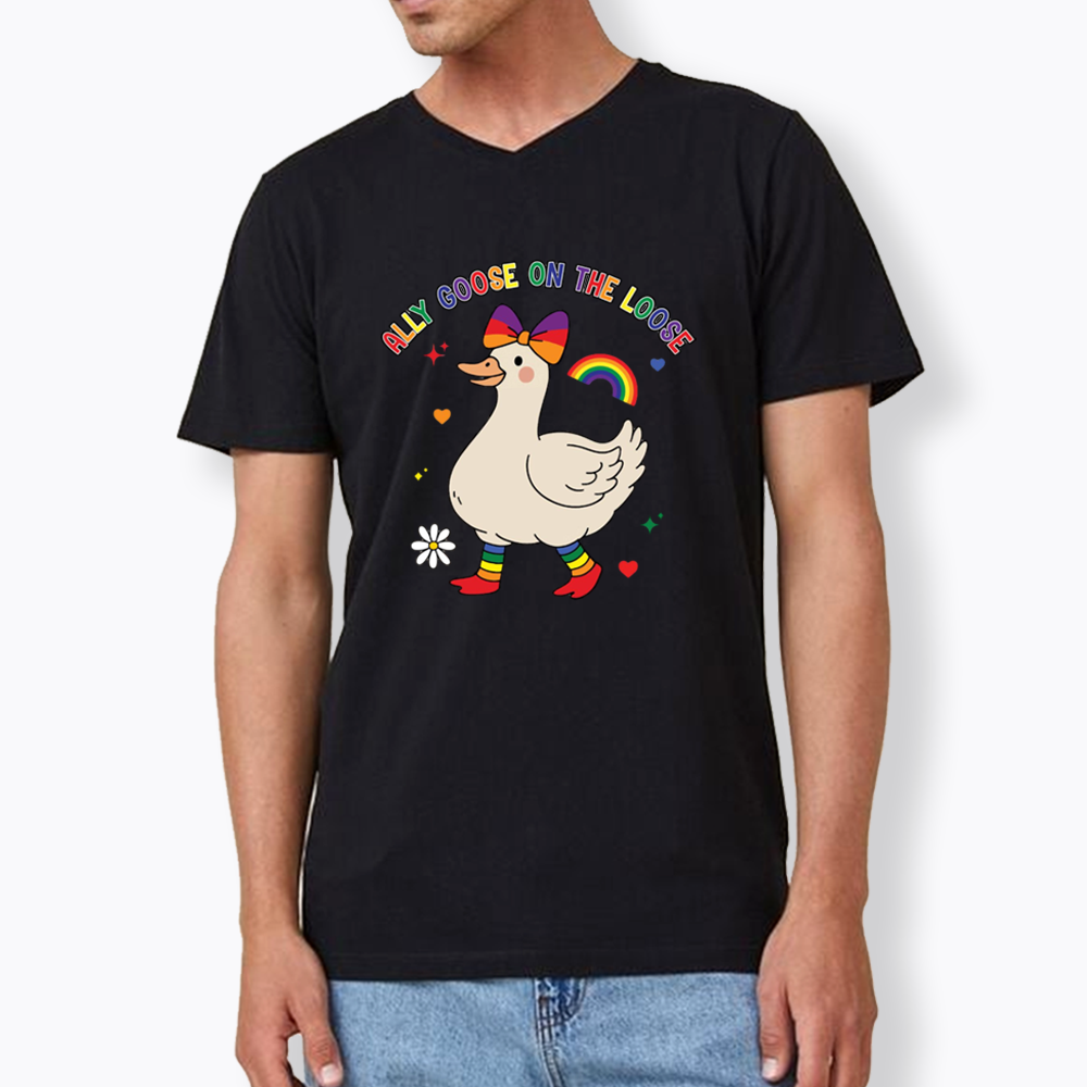 Ally Goose On The Loose V-Neck Classic T-Shirt