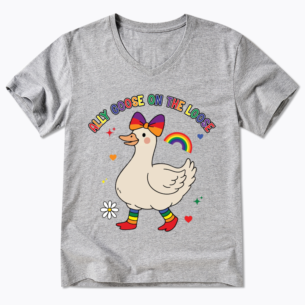 Ally Goose On The Loose V-Neck Classic T-Shirt