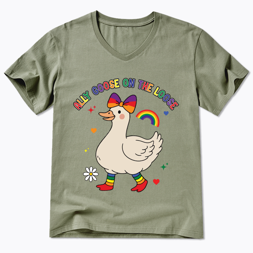 Ally Goose On The Loose V-Neck Classic T-Shirt