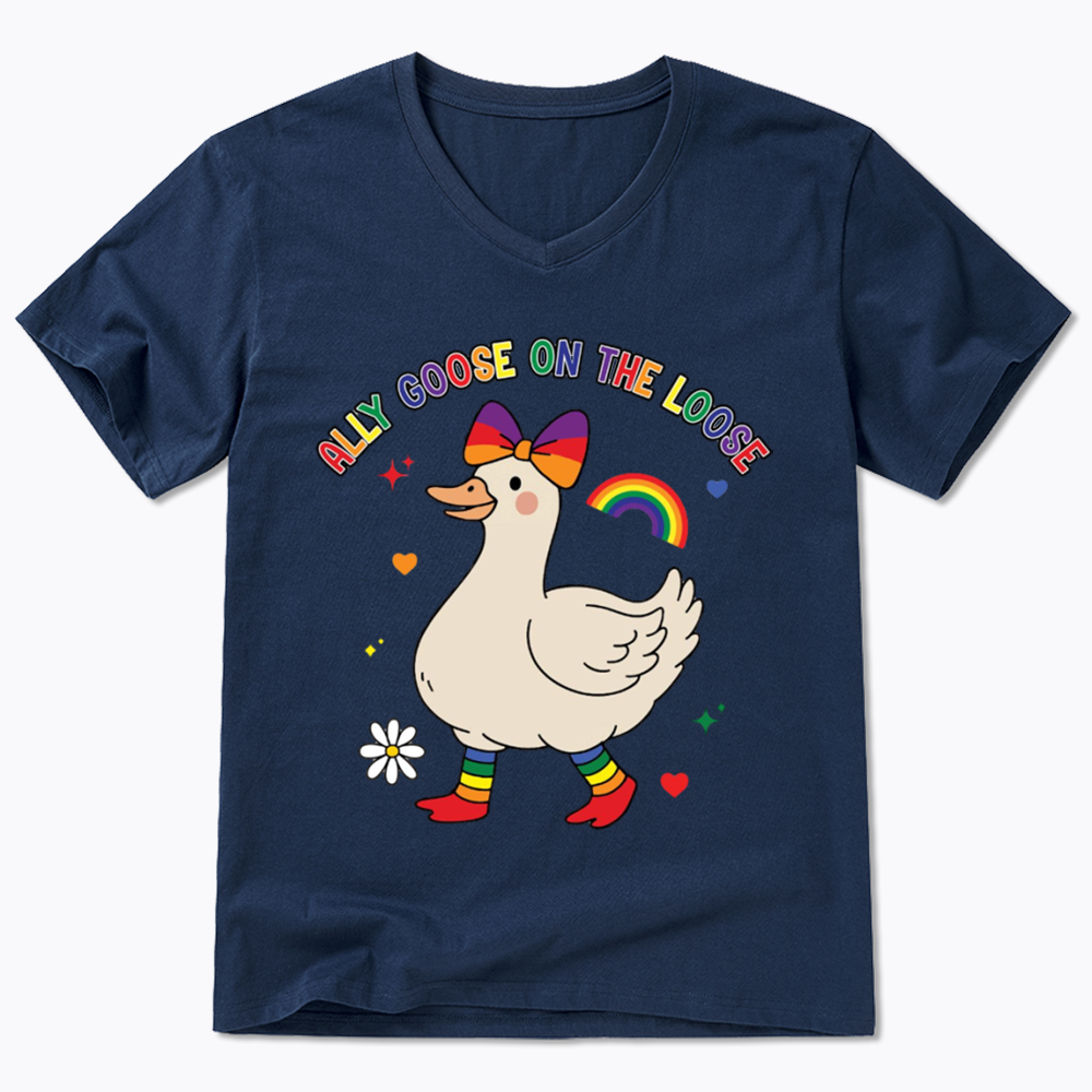 Ally Goose On The Loose V-Neck Classic T-Shirt