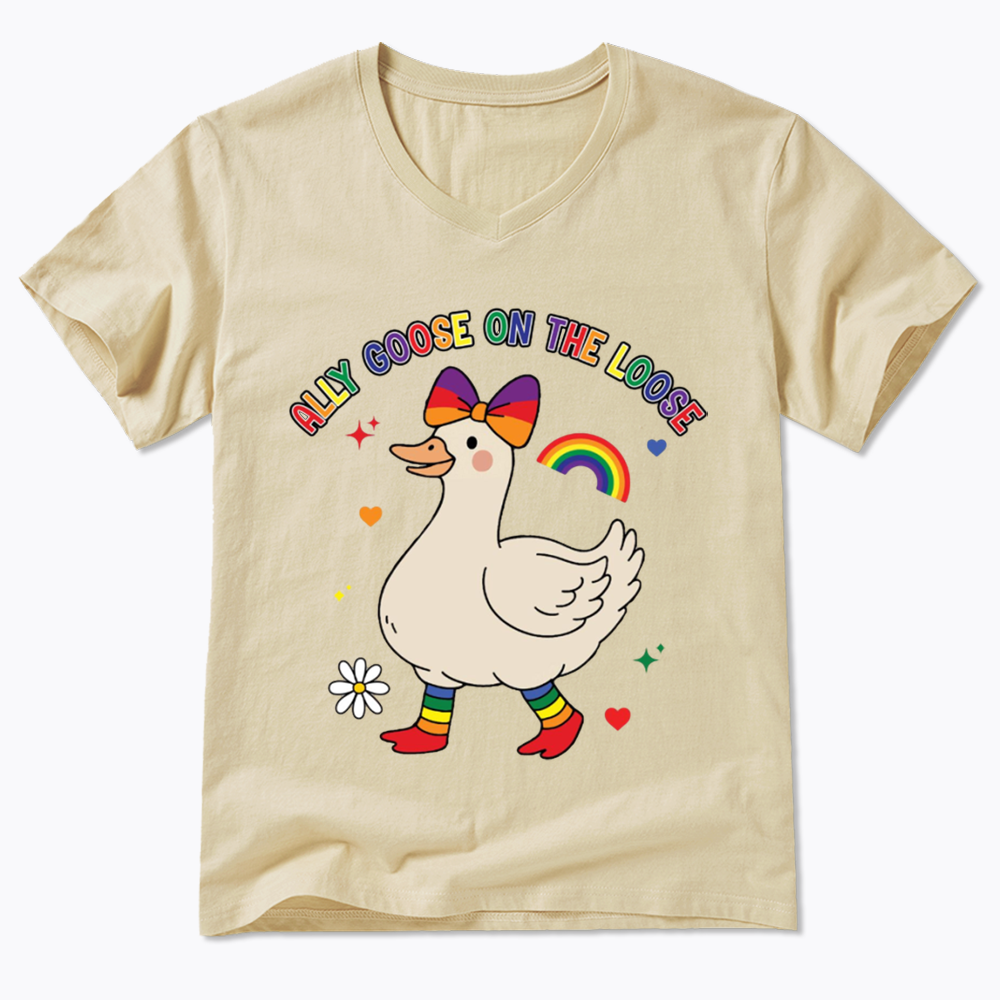 Ally Goose On The Loose V-Neck Classic T-Shirt