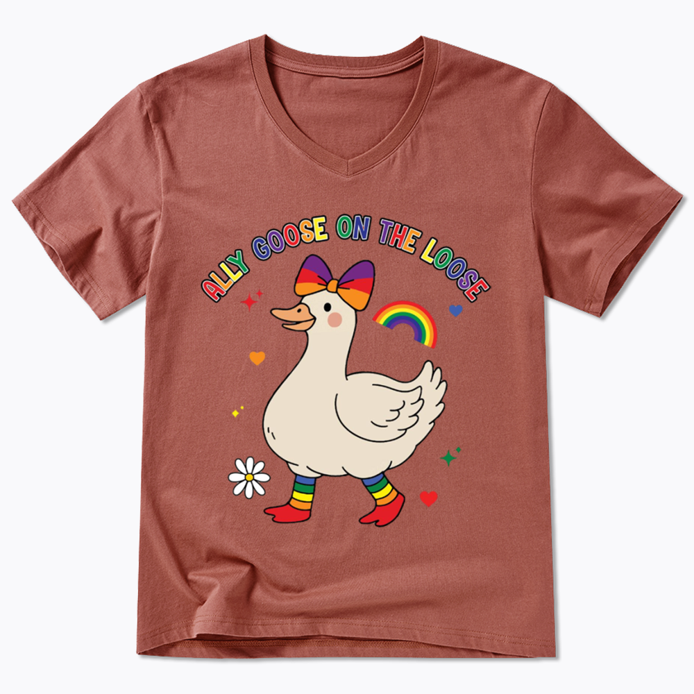Ally Goose On The Loose V-Neck Classic T-Shirt