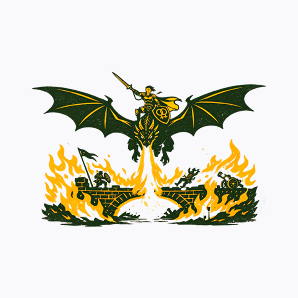 Subtle Lesbian Dragon Washed T-Shirt