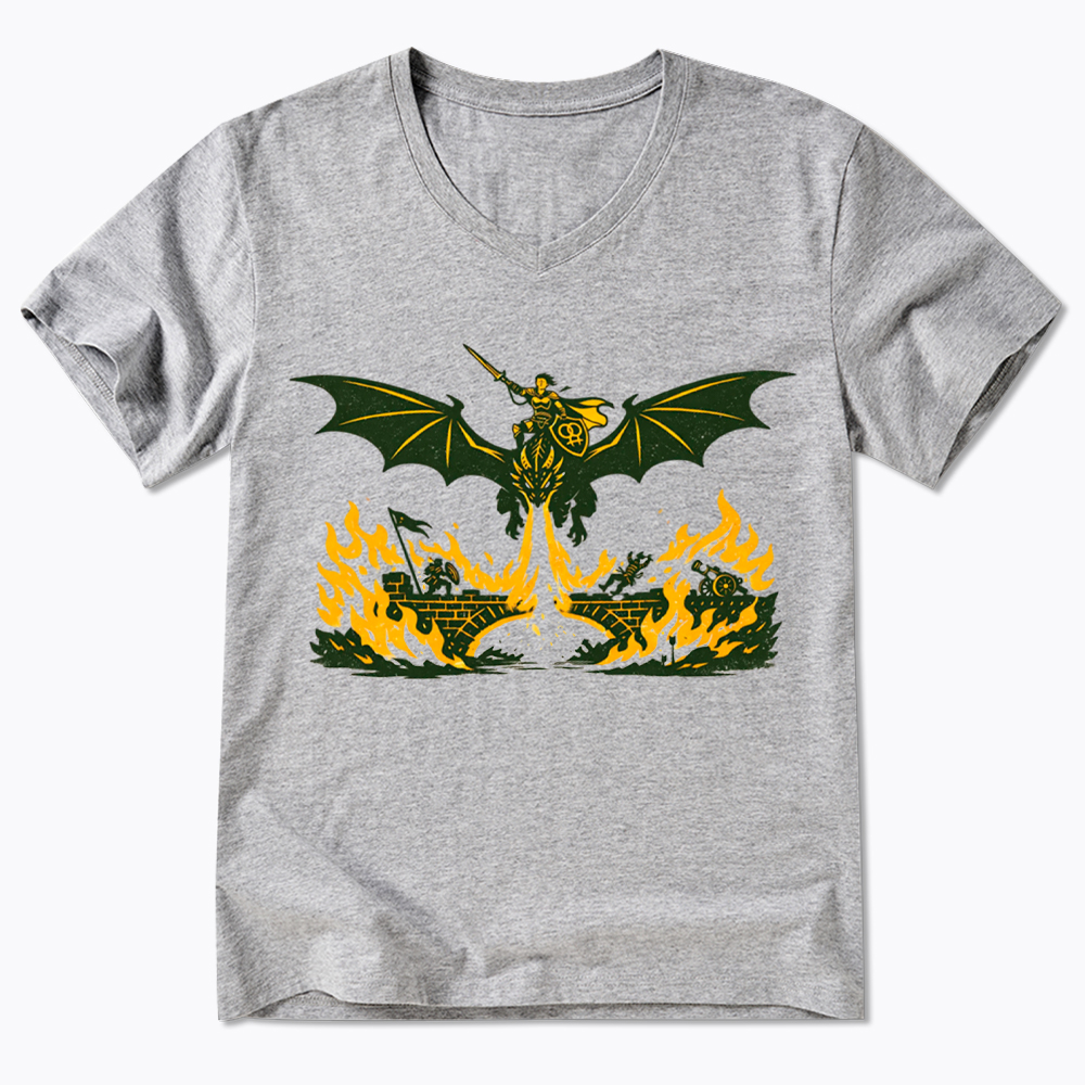 Subtle Lesbian Dragon V-Neck Classic T-Shirt