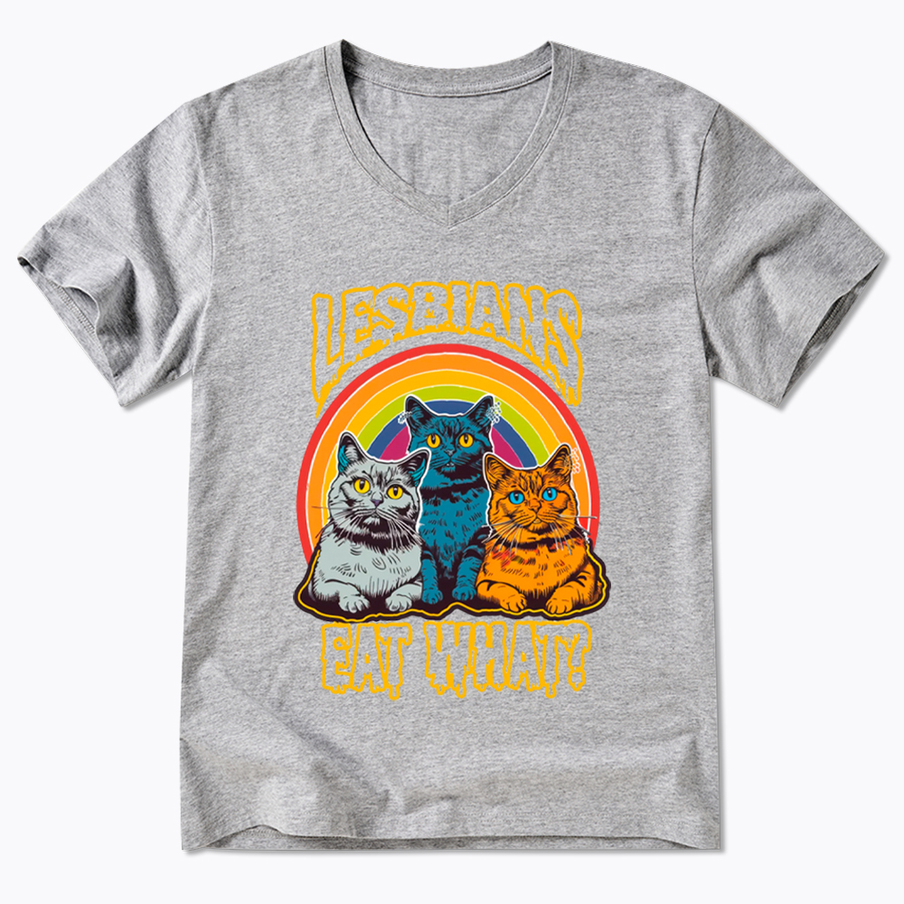 Funny Lesbians Eat What V-Neck Classic T-Shirt