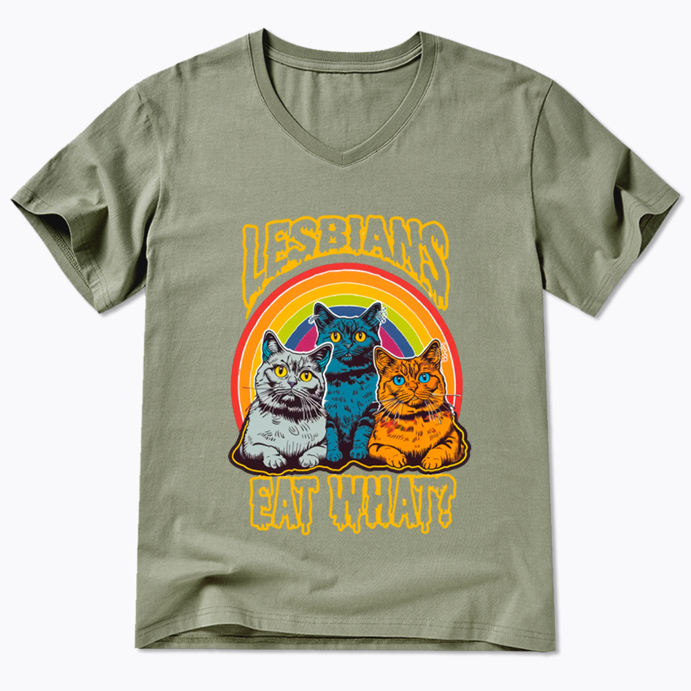 Funny Lesbians Eat What V-Neck Classic T-Shirt