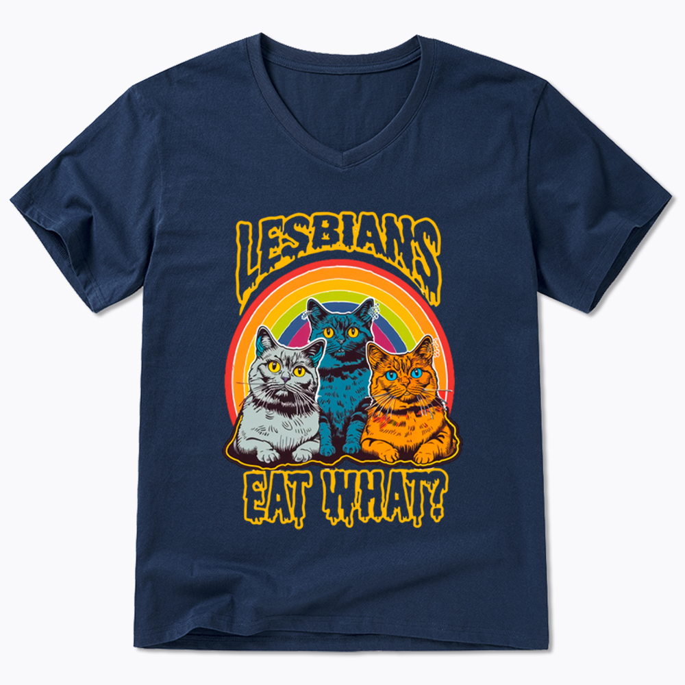 Funny Lesbians Eat What V-Neck Classic T-Shirt