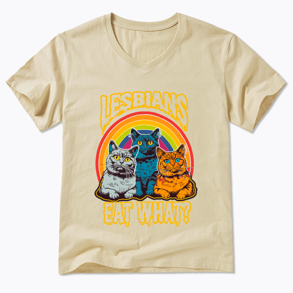 Funny Lesbians Eat What V-Neck Classic T-Shirt