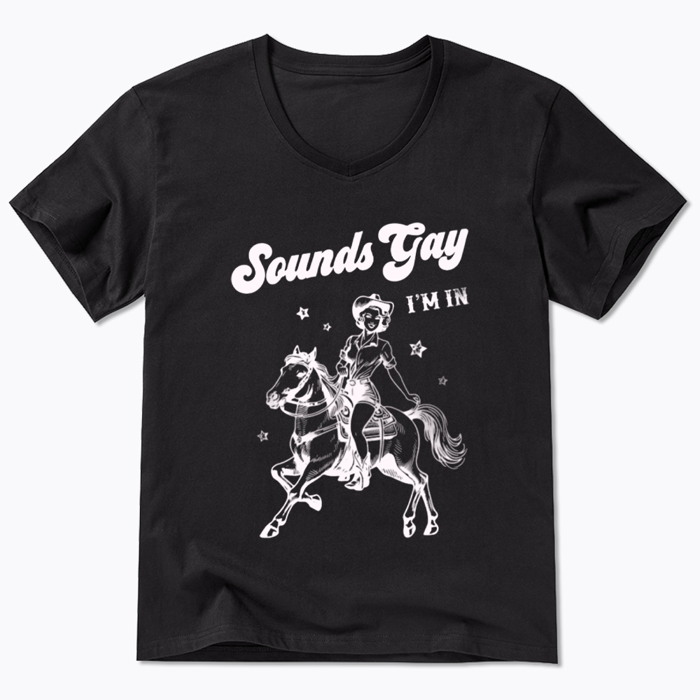 Sounds Gay Im In Lesbian V-Neck Classic T-Shirt