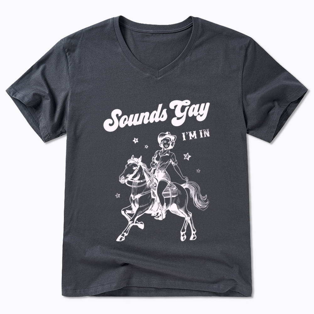 Sounds Gay Im In Lesbian V-Neck Classic T-Shirt