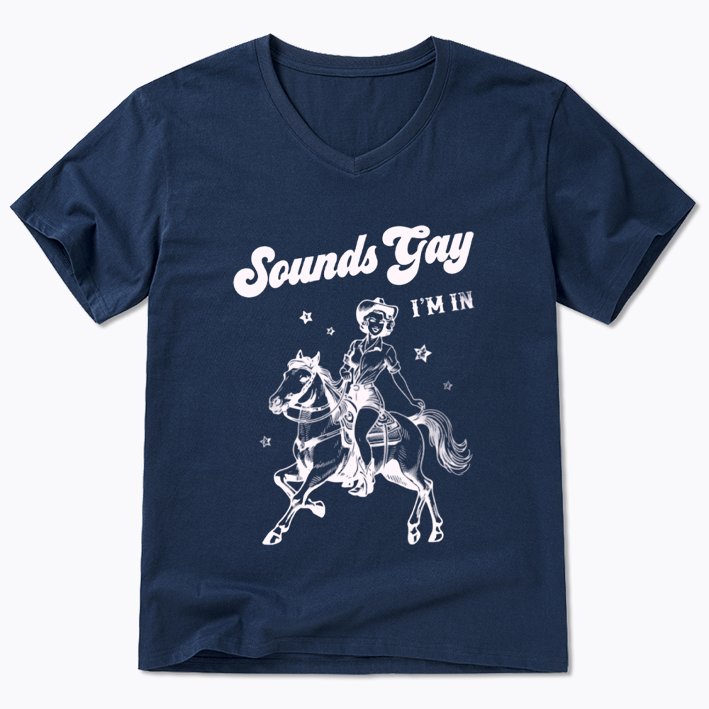 Sounds Gay Im In Lesbian V-Neck Classic T-Shirt