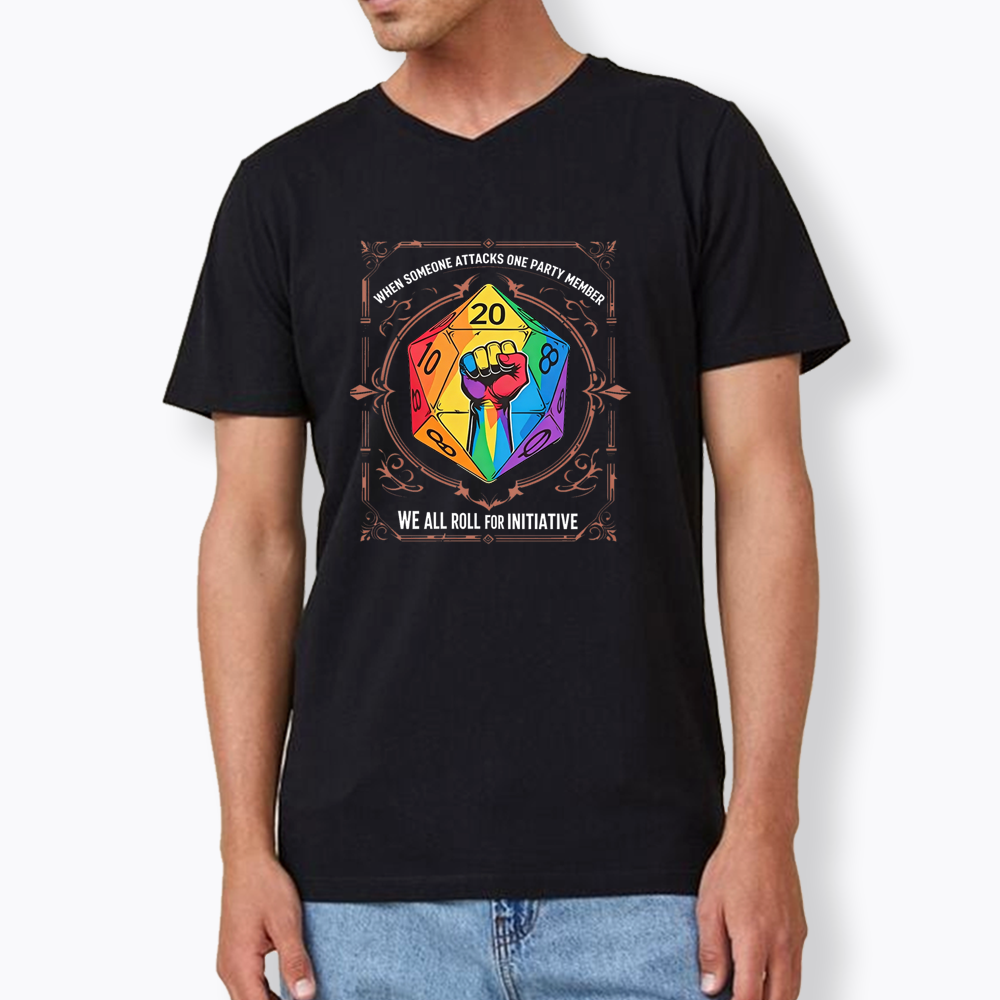 We All Roll for Initiative V-Neck Classic T-Shirt