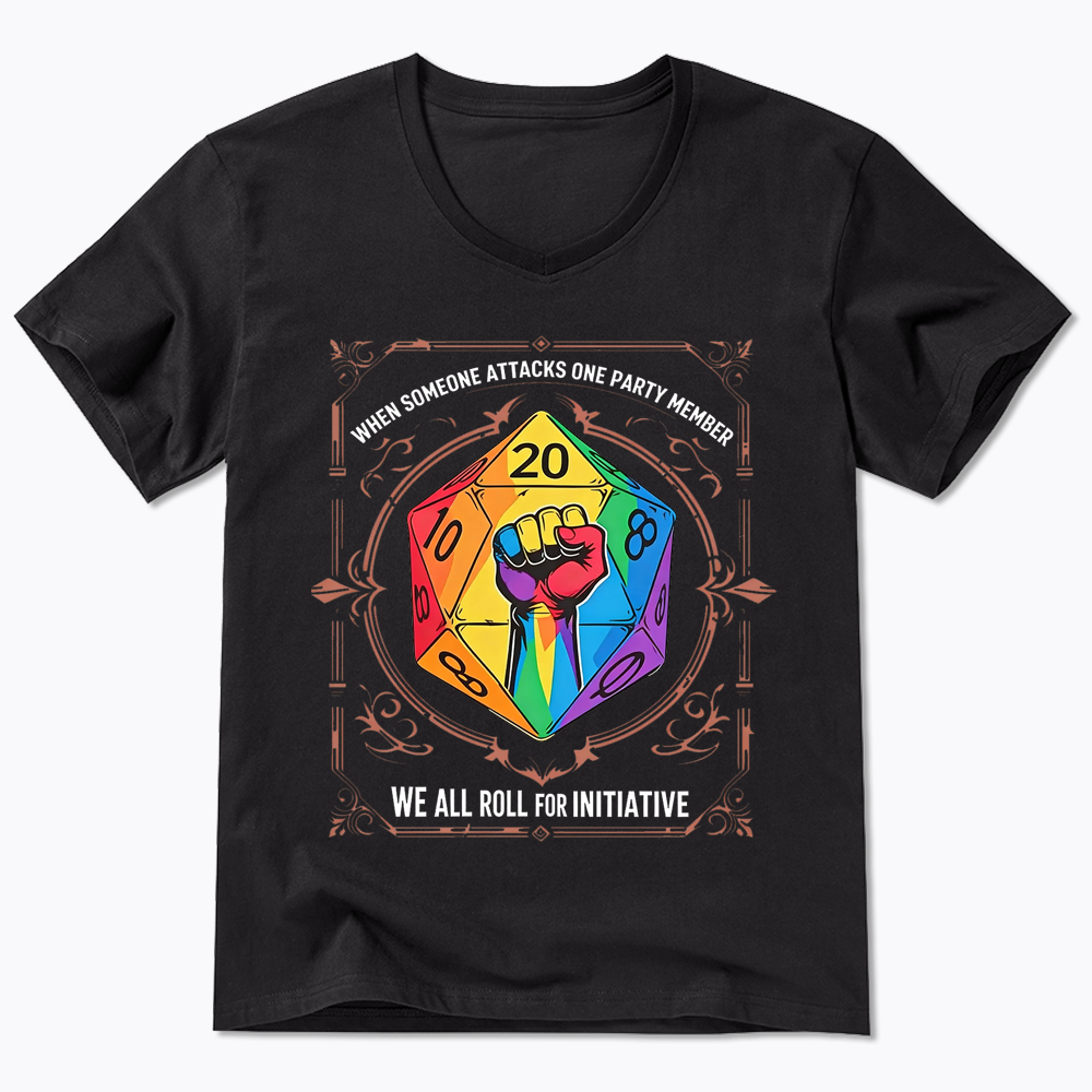 We All Roll for Initiative V-Neck Classic T-Shirt