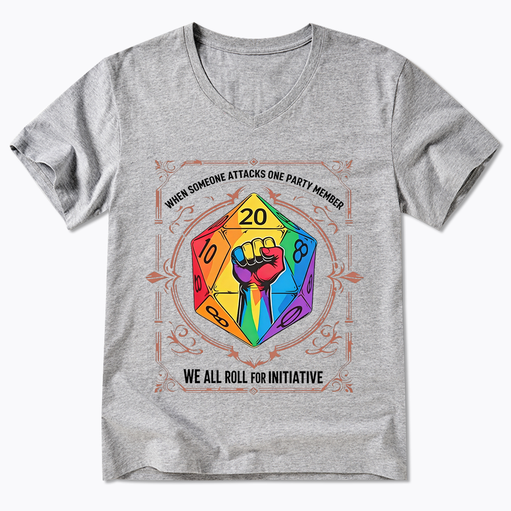 We All Roll for Initiative V-Neck Classic T-Shirt