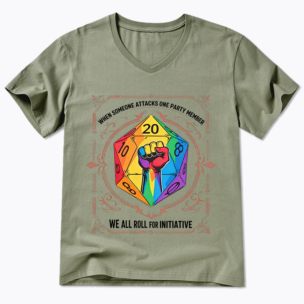 We All Roll for Initiative V-Neck Classic T-Shirt