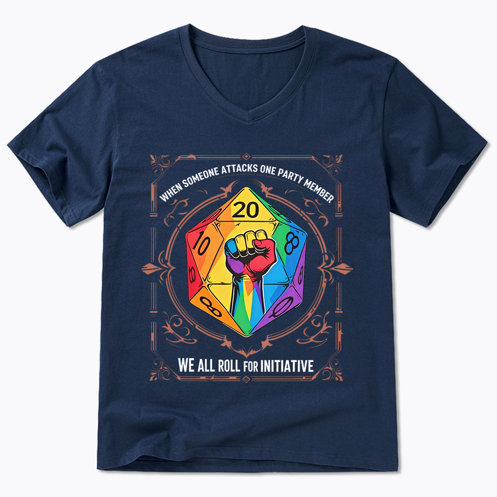 We All Roll for Initiative V-Neck Classic T-Shirt