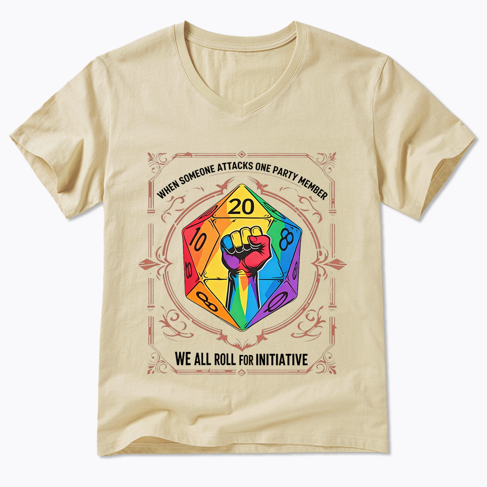 We All Roll for Initiative V-Neck Classic T-Shirt