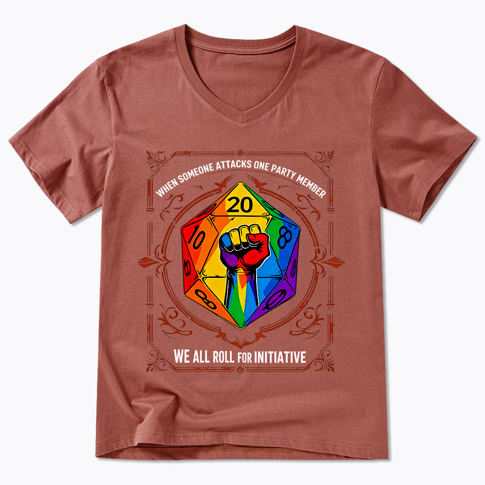 We All Roll for Initiative V-Neck Classic T-Shirt
