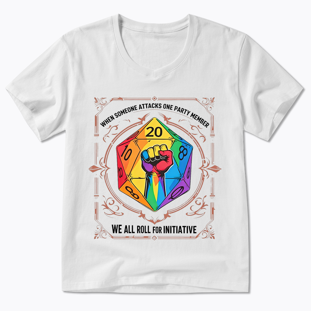 We All Roll for Initiative V-Neck Classic T-Shirt