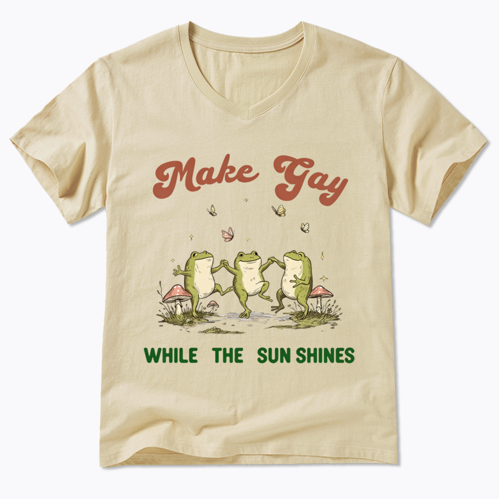 Tap Water Buddies Frog V-Neck Classic T-Shirt