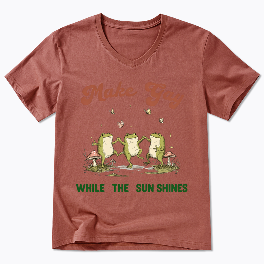 Tap Water Buddies Frog V-Neck Classic T-Shirt