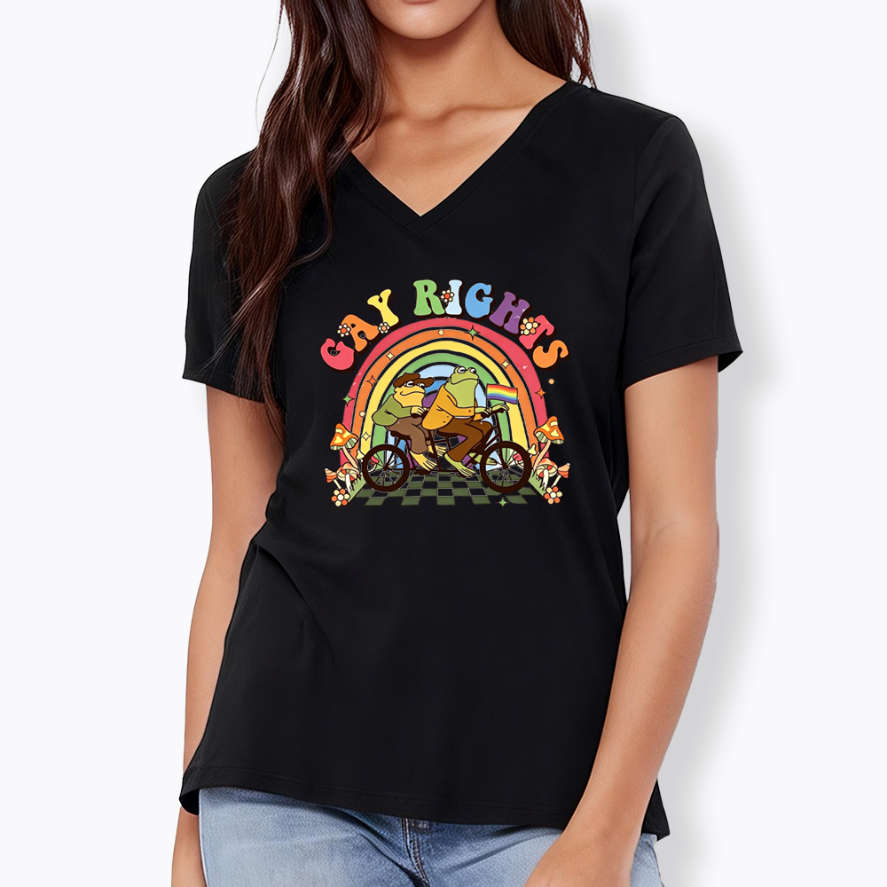 Frog And Toad Gay Rights V-Neck Classic T-Shirt