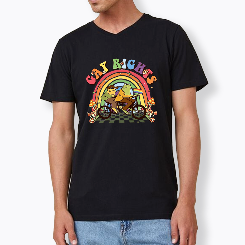 Frog And Toad Gay Rights V-Neck Classic T-Shirt