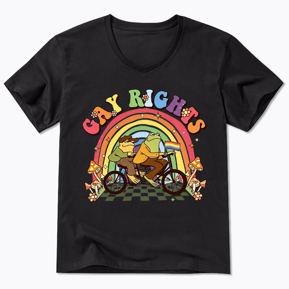 Frog And Toad Gay Rights V-Neck Classic T-Shirt