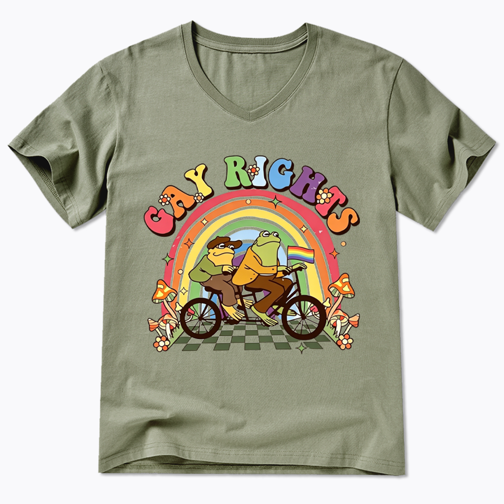 Frog And Toad Gay Rights V-Neck Classic T-Shirt