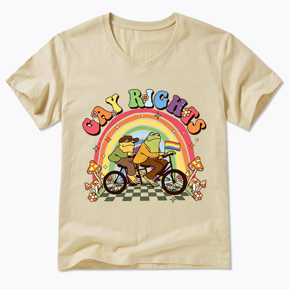 Frog And Toad Gay Rights V-Neck Classic T-Shirt