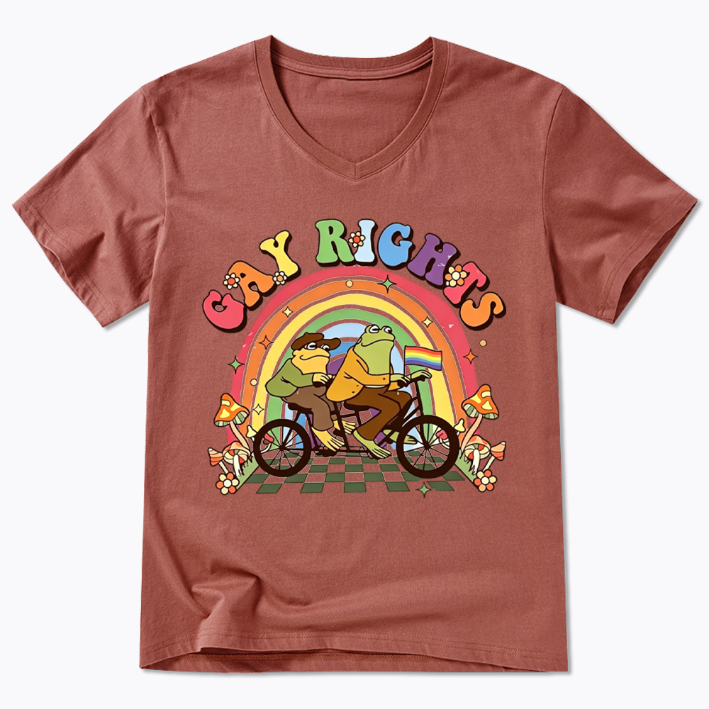 Frog And Toad Gay Rights V-Neck Classic T-Shirt