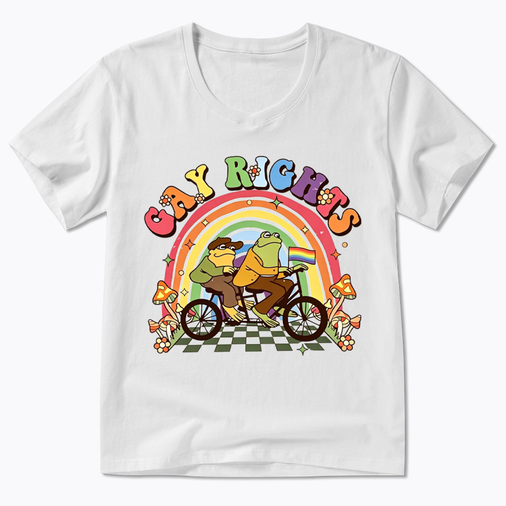 Frog And Toad Gay Rights V-Neck Classic T-Shirt