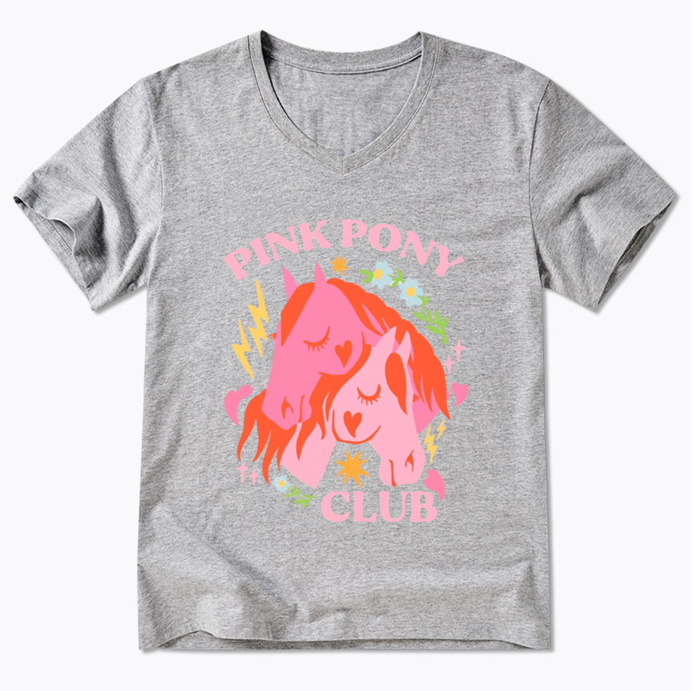 Pink Pony V-Neck Classic T-Shirt
