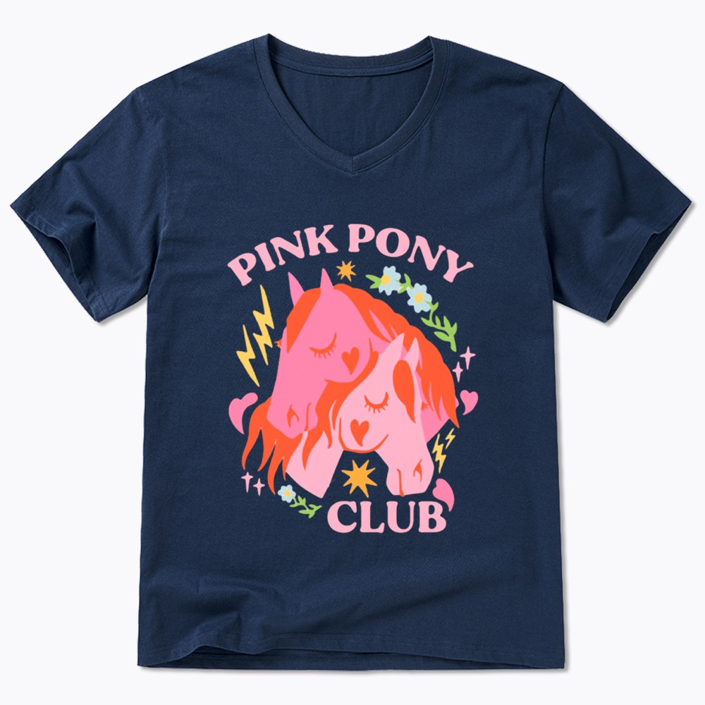 Pink Pony V-Neck Classic T-Shirt
