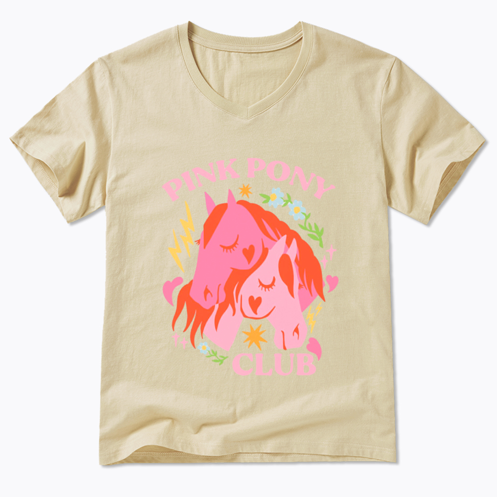Pink Pony V-Neck Classic T-Shirt