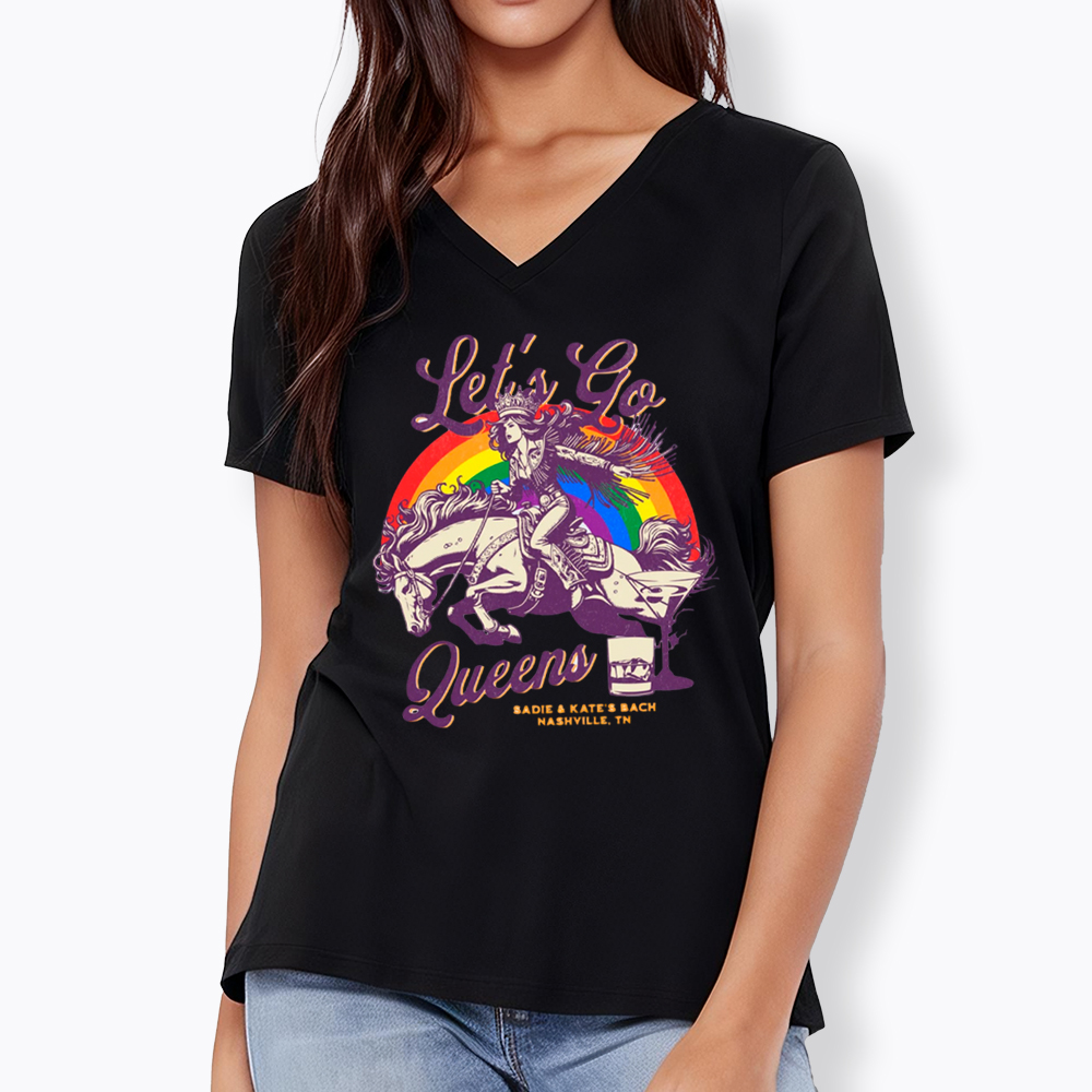 Let's Go Queens Bachelorette Party V-Neck Classic T-Shirt