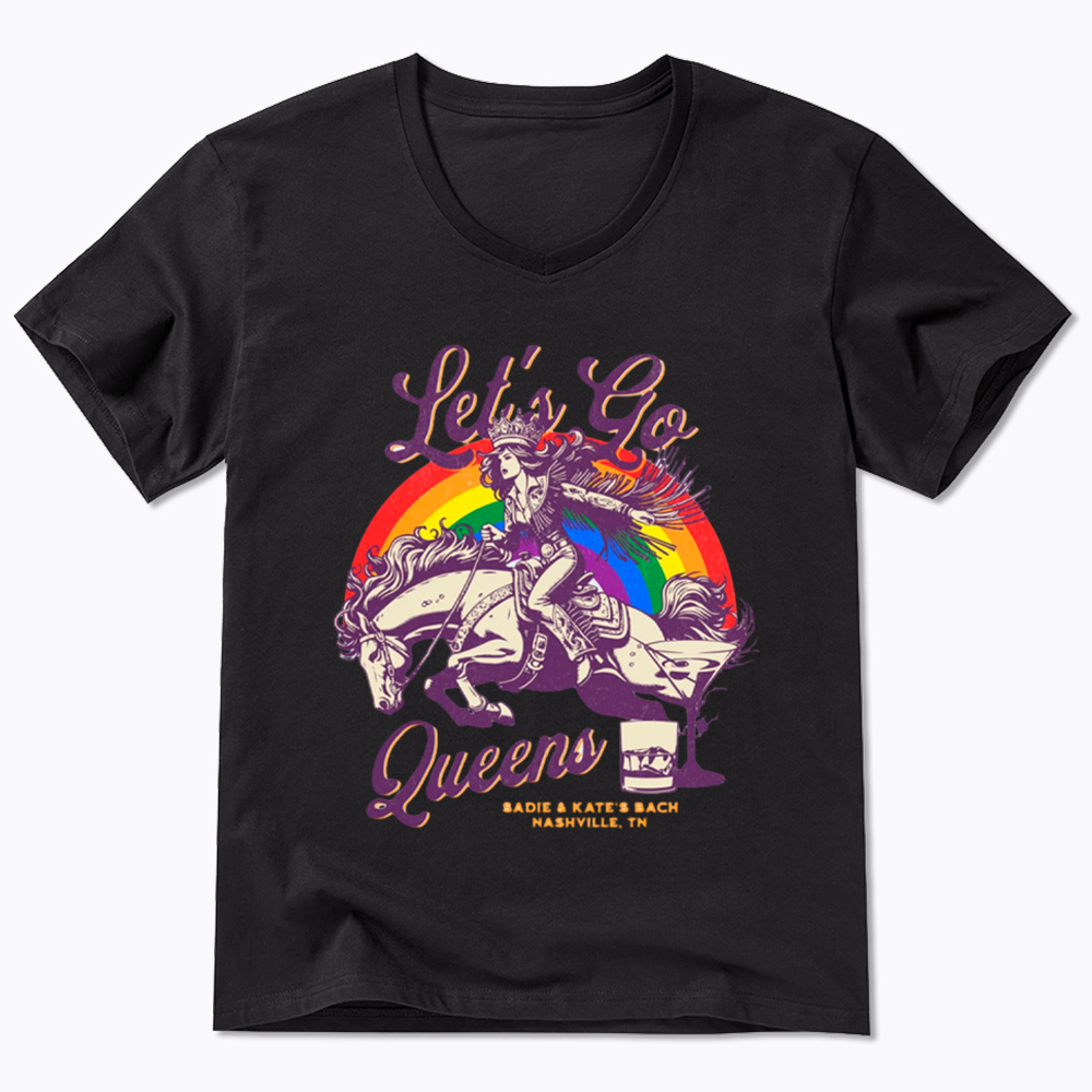 Let's Go Queens Bachelorette Party V-Neck Classic T-Shirt