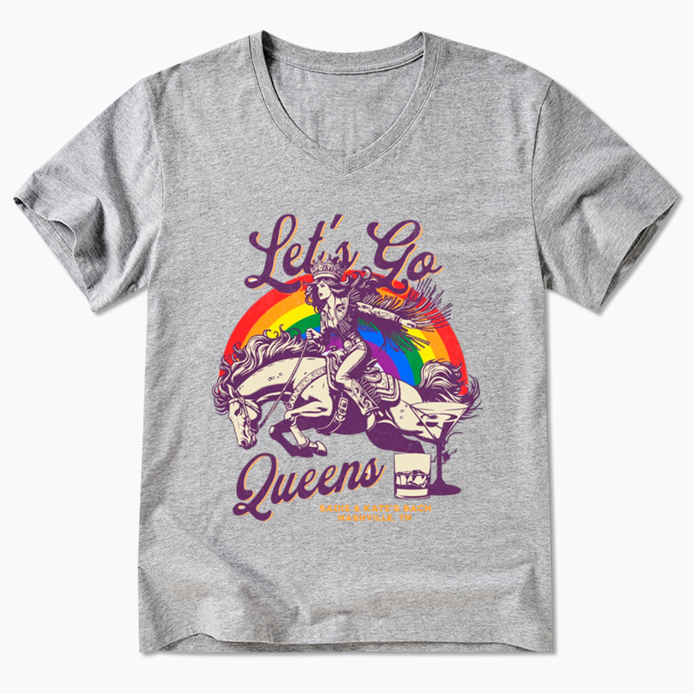 Let's Go Queens Bachelorette Party V-Neck Classic T-Shirt