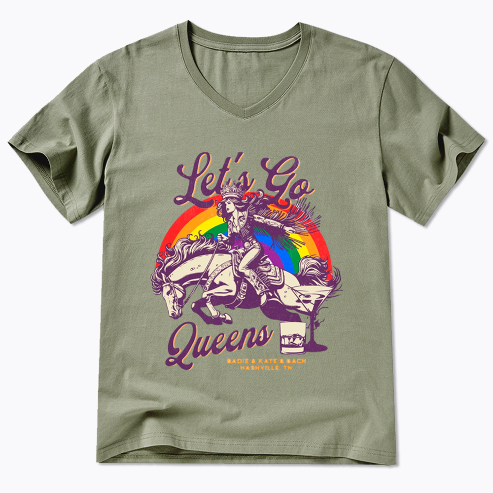 Let's Go Queens Bachelorette Party V-Neck Classic T-Shirt