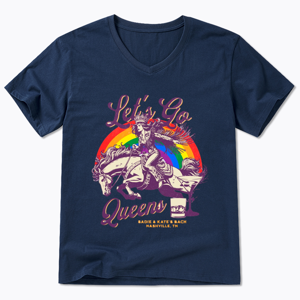 Let's Go Queens Bachelorette Party V-Neck Classic T-Shirt