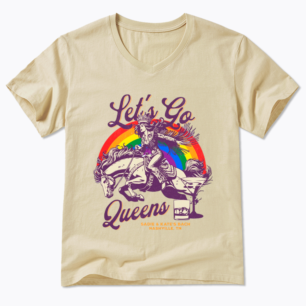 Let's Go Queens Bachelorette Party V-Neck Classic T-Shirt