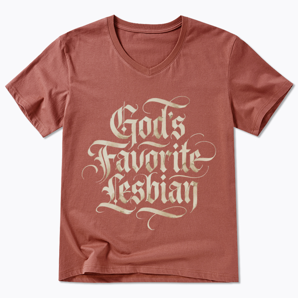 God's Favorite Lesbian V-Neck Classic T-Shirt