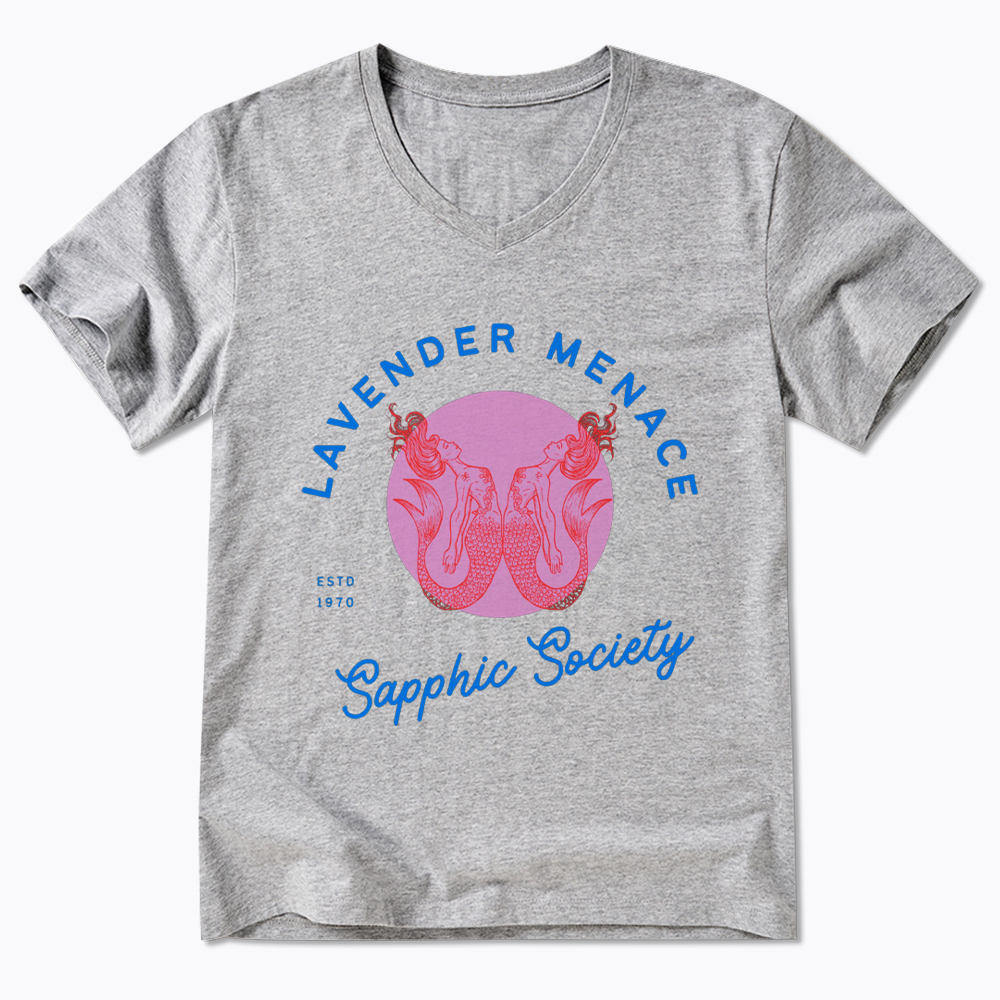 Lavender Menace Subtle Lesbian V-Neck Classic T-Shirt