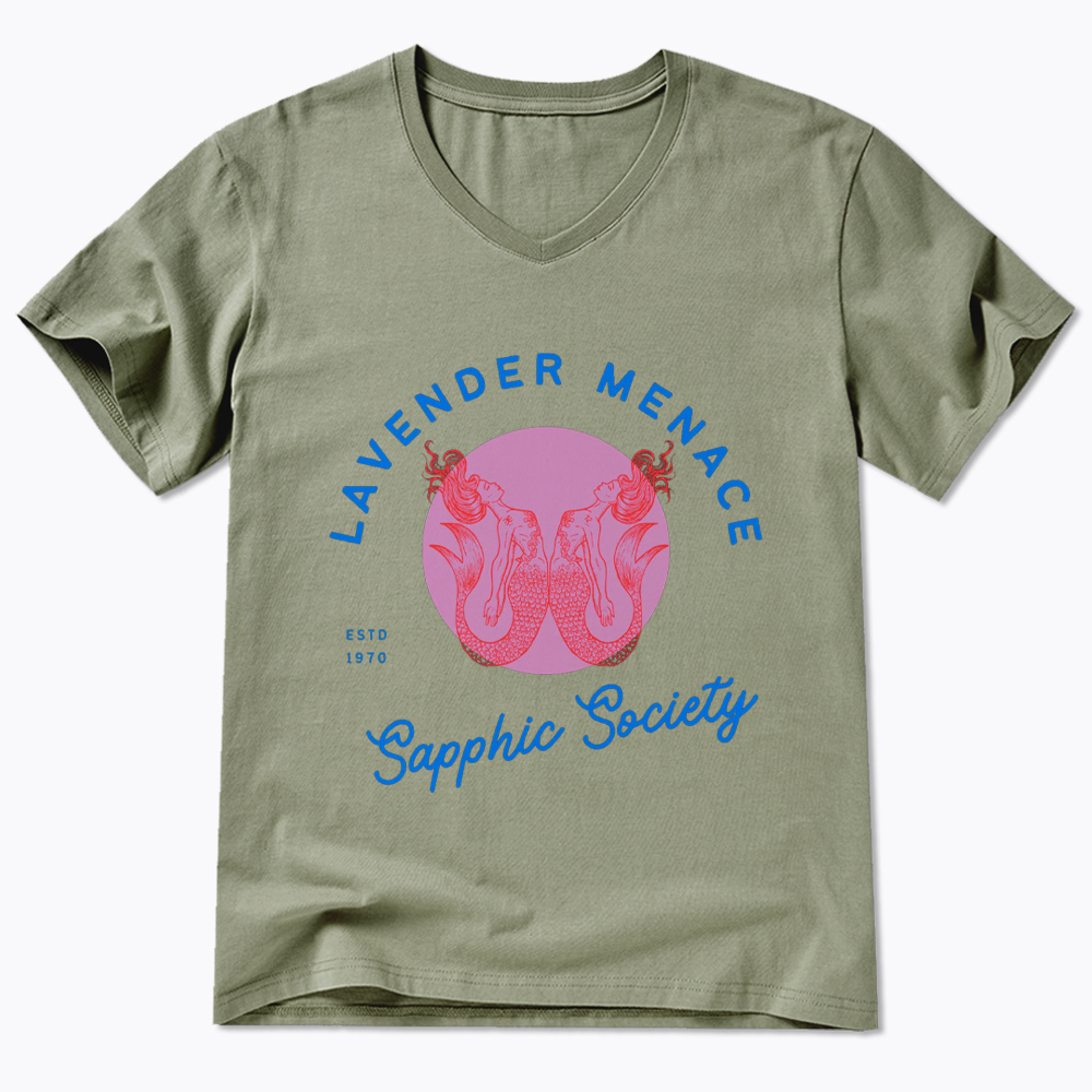 Lavender Menace Subtle Lesbian V-Neck Classic T-Shirt