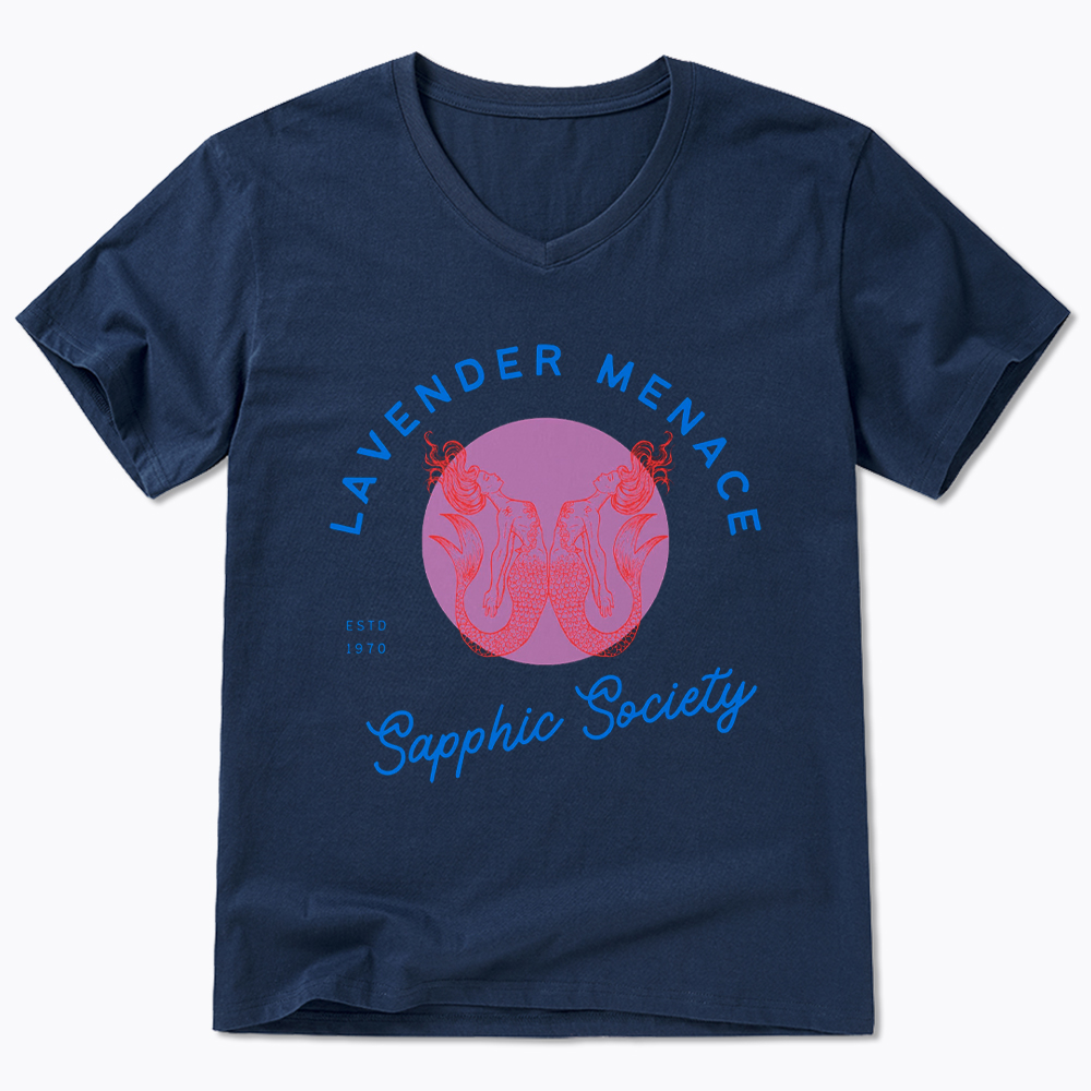 Lavender Menace Subtle Lesbian V-Neck Classic T-Shirt