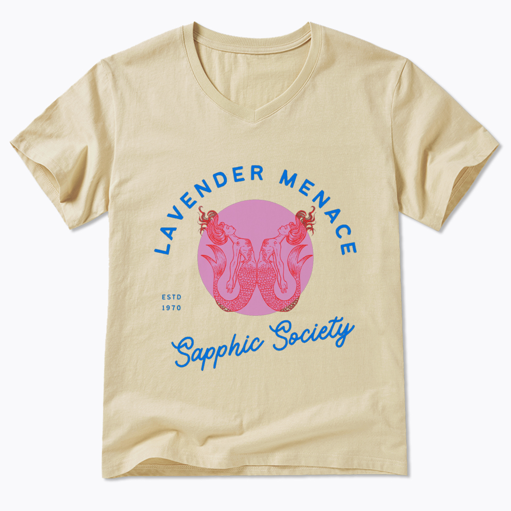 Lavender Menace Subtle Lesbian V-Neck Classic T-Shirt