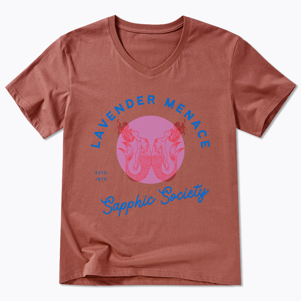 Lavender Menace Subtle Lesbian V-Neck Classic T-Shirt