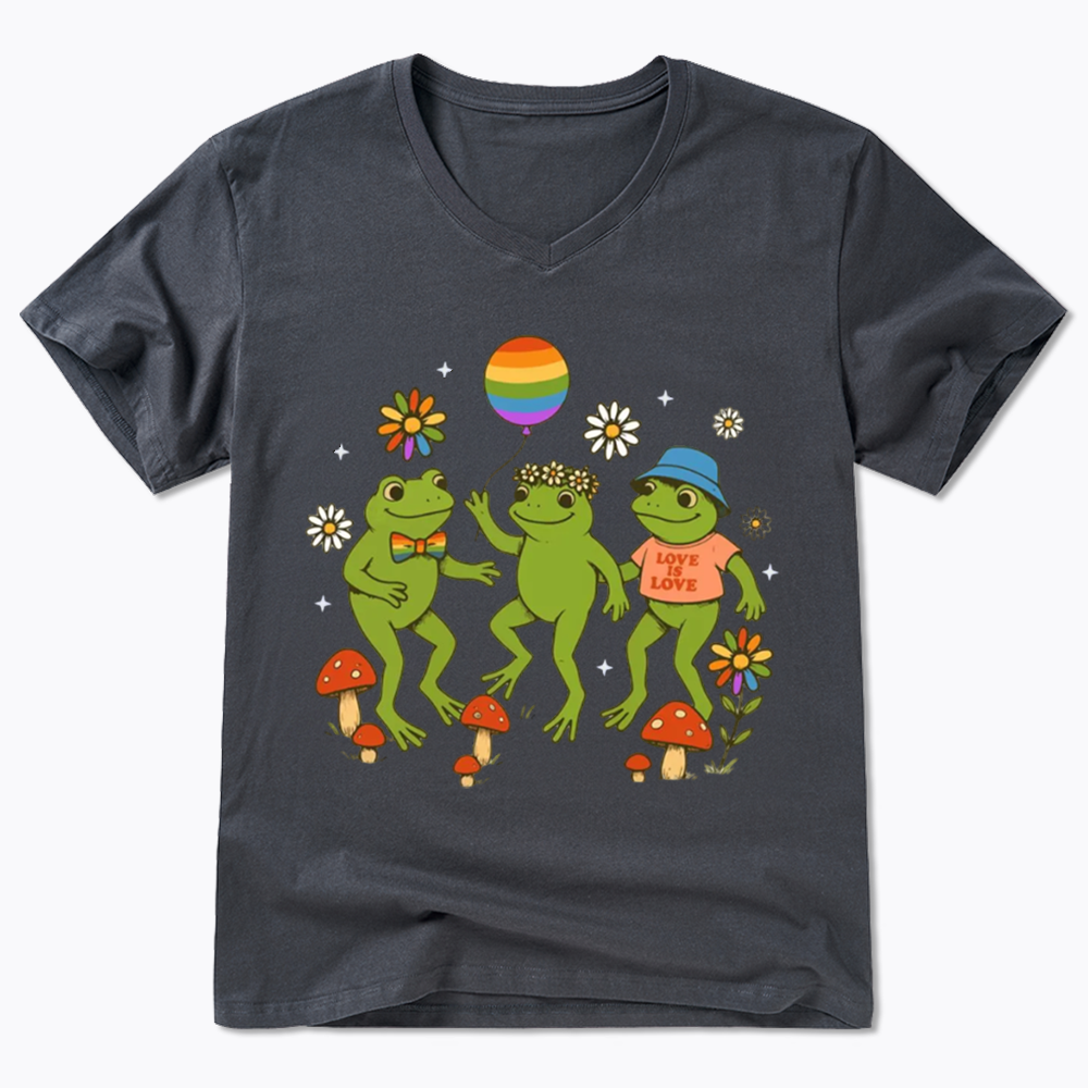 Funny Frog Pride V-Neck Classic T-Shirt
